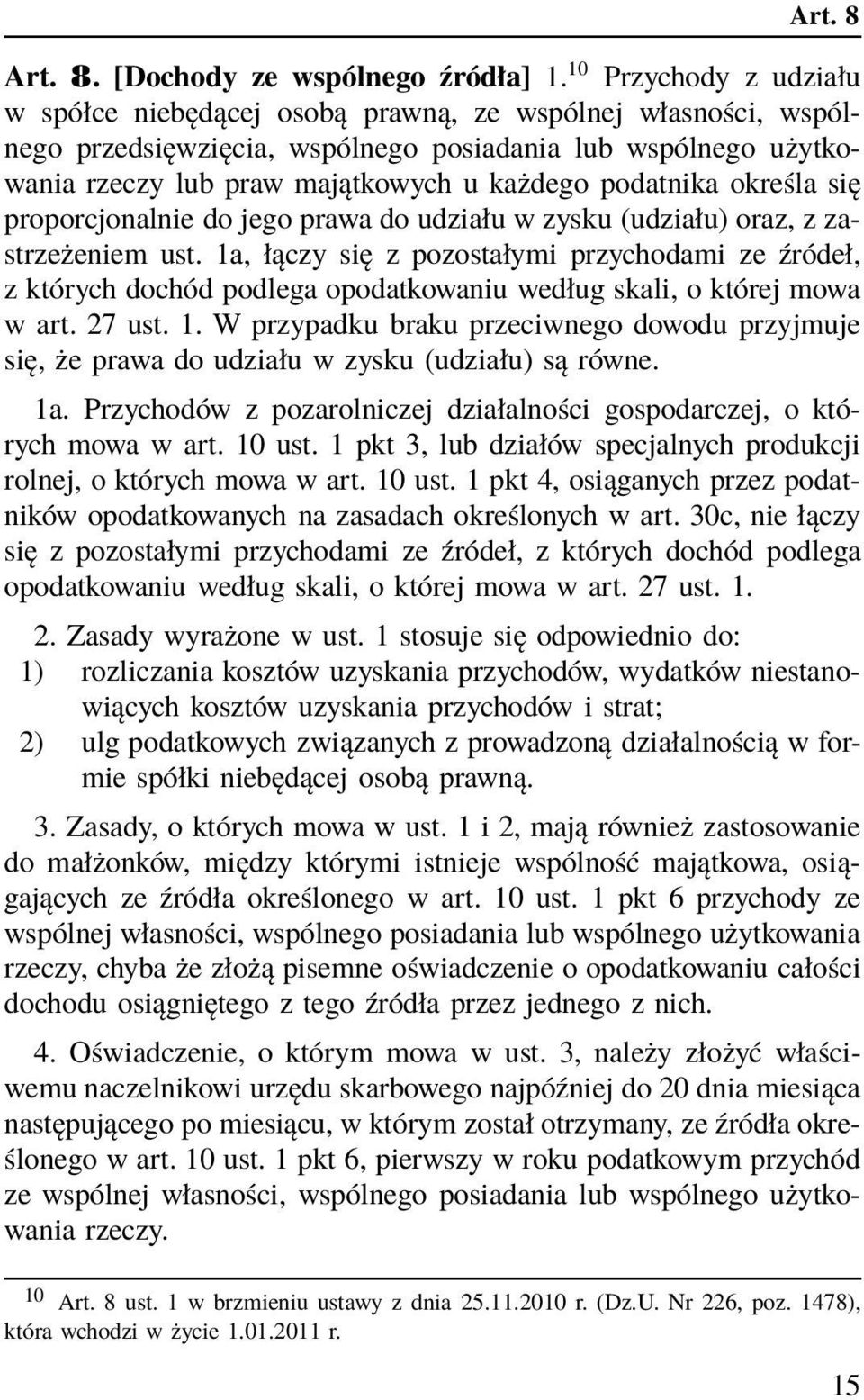 podatnika określa się proporcjonalnie do jego prawa do udziału w zysku (udziału) oraz, z zastrzeżeniem ust.