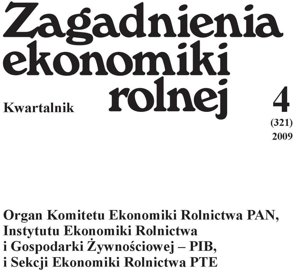 Ekonomiki Rolnictwa i Gospodarki