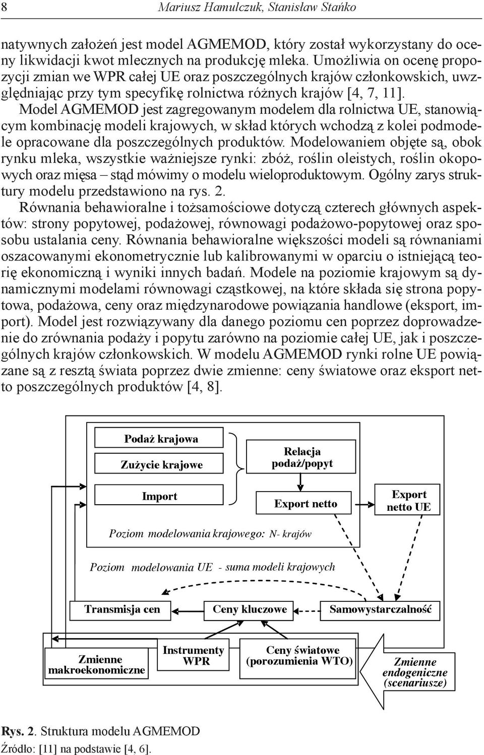 Model AGMEMOD jest zagregowanym modelem dla rolnictwa UE, stanowiącym kombinację modeli krajowych, w skład których wchodzą z kolei podmodele opracowane dla poszczególnych produktów.