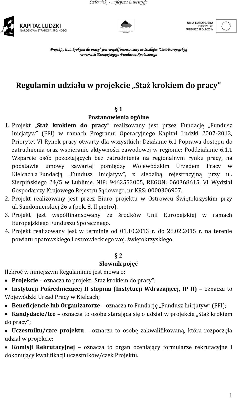Działanie 6.1 