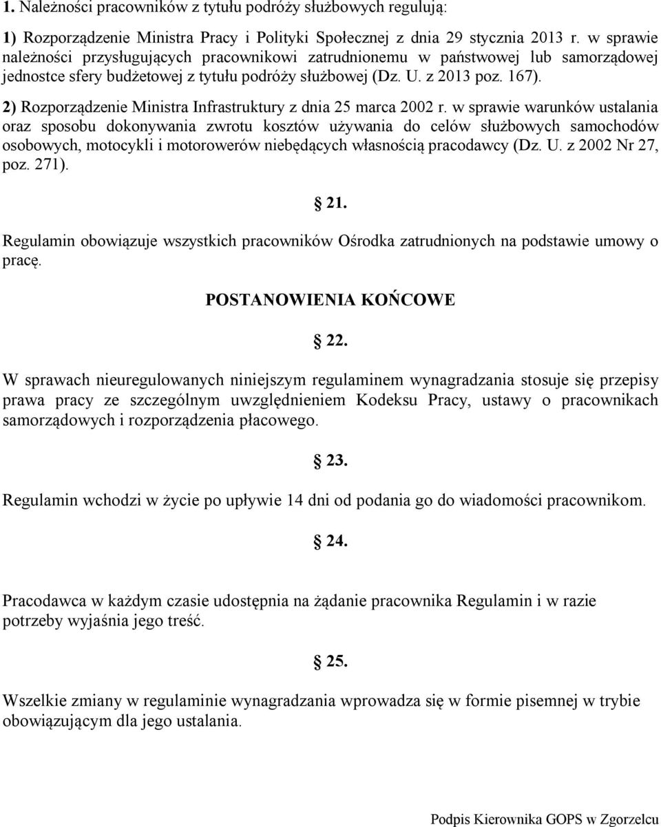 2) Rozporządzenie Ministra Infrastruktury z dnia 25 marca 2002 r.