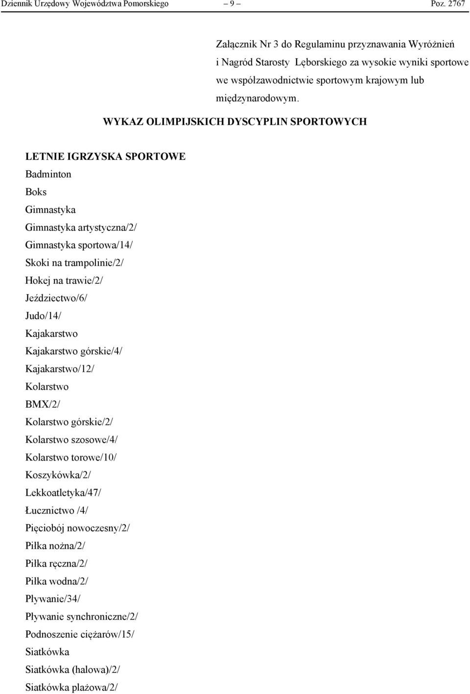 WYKAZ OLIMPIJSKICH DYSCYPLIN SPORTOWYCH LETNIE IGRZYSKA SPORTOWE Badminton Boks Gimnastyka Gimnastyka artystyczna/2/ Gimnastyka sportowa/14/ Skoki na trampolinie/2/ Hokej na trawie/2/ Jeździectwo/6/