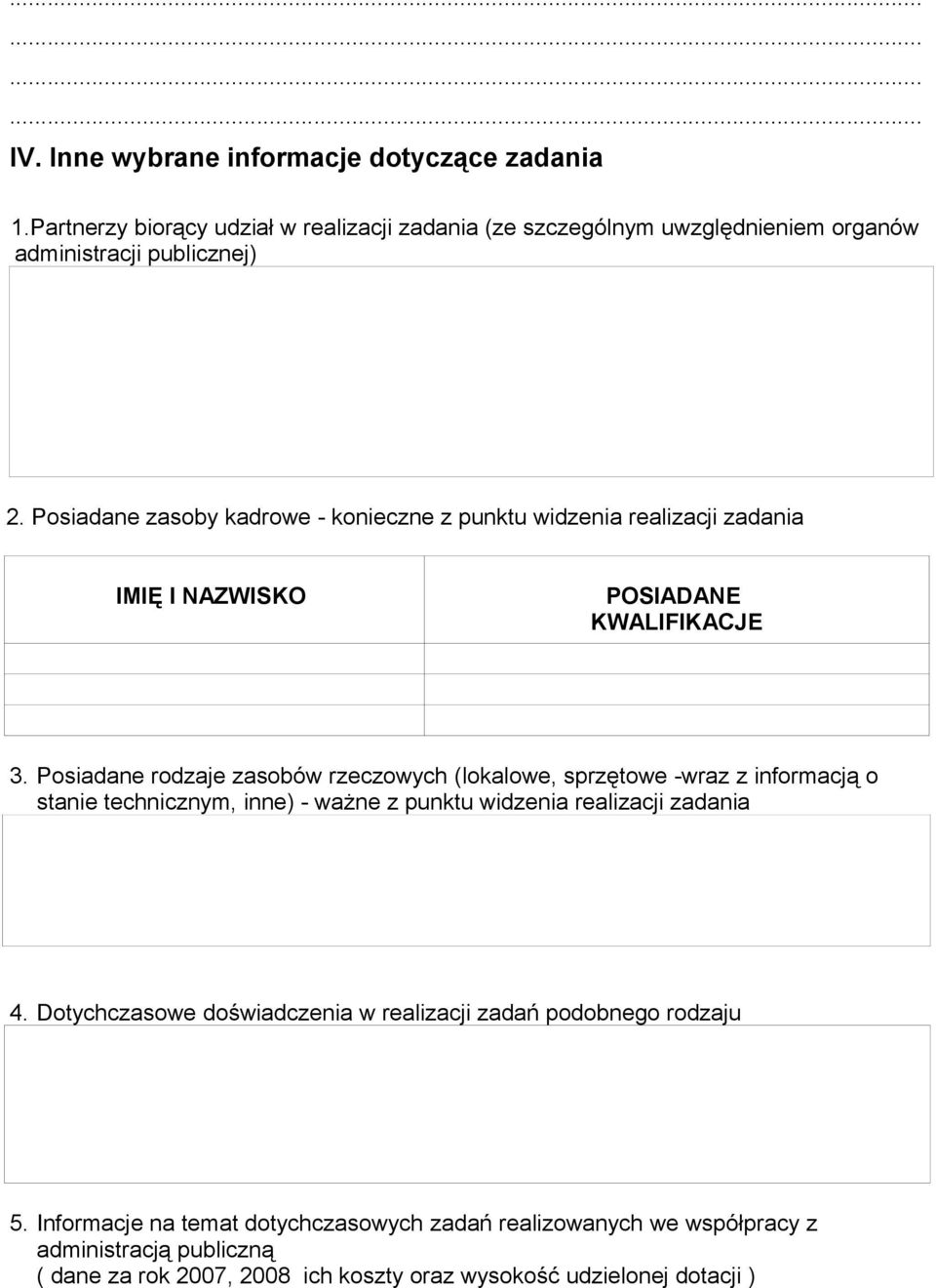 Posiadane rodzaje zasobów rzeczowych (lokalowe, sprzętowe -wraz z informacją o stanie technicznym, inne) - ważne z punktu widzenia realizacji zadania 4.