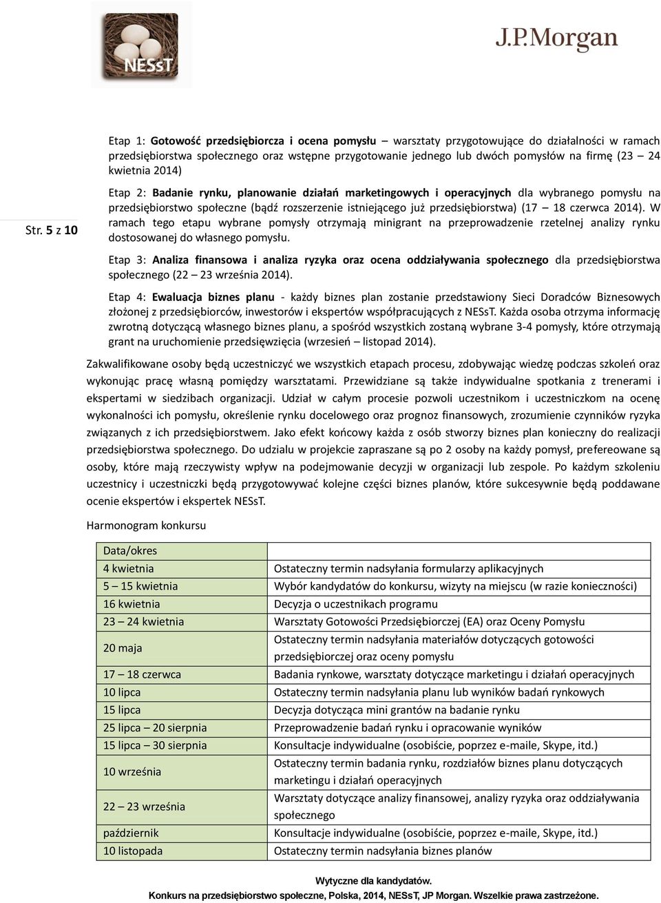 5 z 10 Etap 2: Badanie rynku, planowanie działań marketingowych i operacyjnych dla wybranego pomysłu na przedsiębiorstwo społeczne (bądź rozszerzenie istniejącego już przedsiębiorstwa) (17 18 czerwca