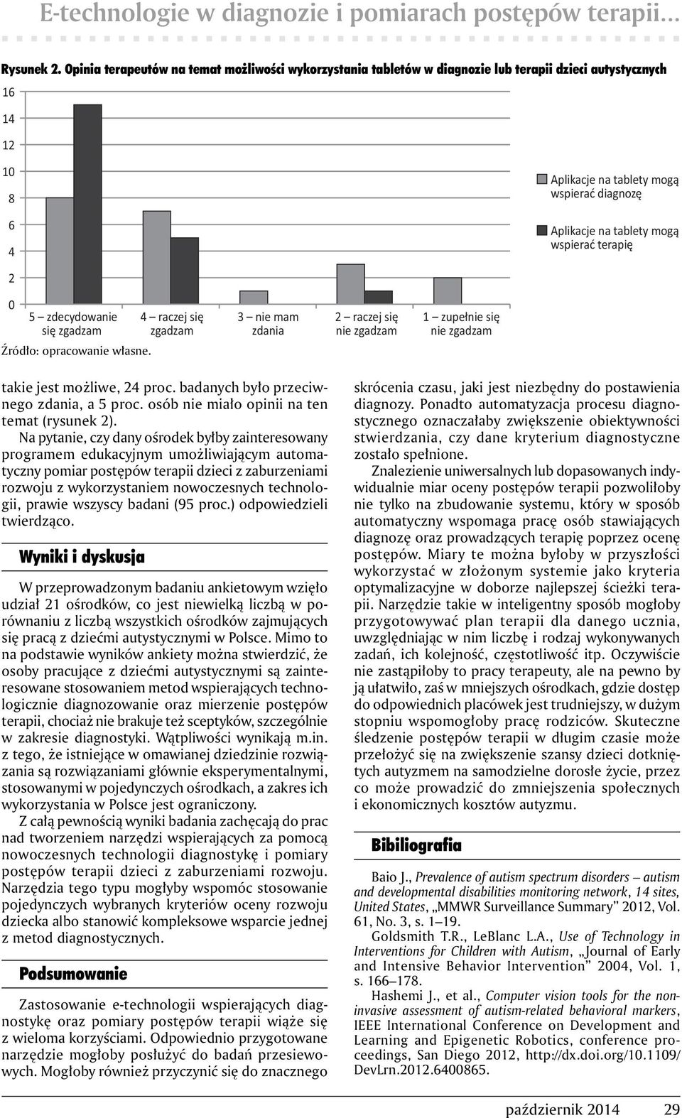4 raczej się zgadzam 3 nie mam zdania 2 raczej się nie zgadzam 1 zupełnie się nie zgadzam Aplikacje na tablety mogą wspierać diagnozę Aplikacje na tablety mogą wspierać terapię takie jest możliwe, 24