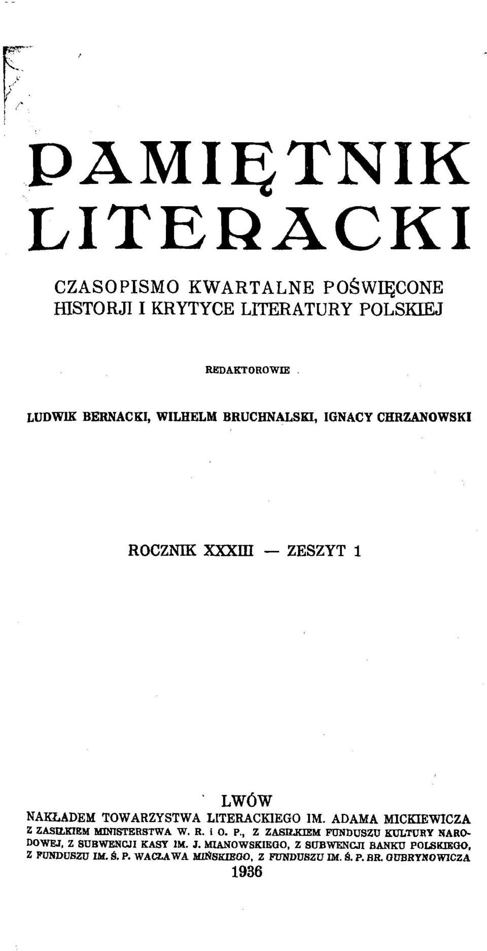 ADAMA MICKIEWICZA Z ZASILKIEM msterslwa W. R. i 0. P.