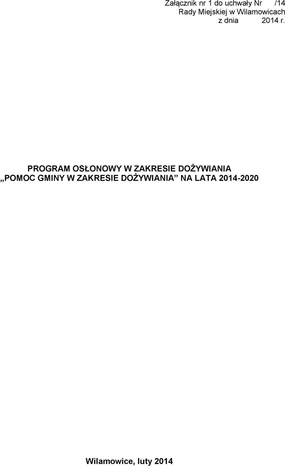 PROGRAM OSŁONOWY W ZAKRESIE DOŻYWIANIA POMOC