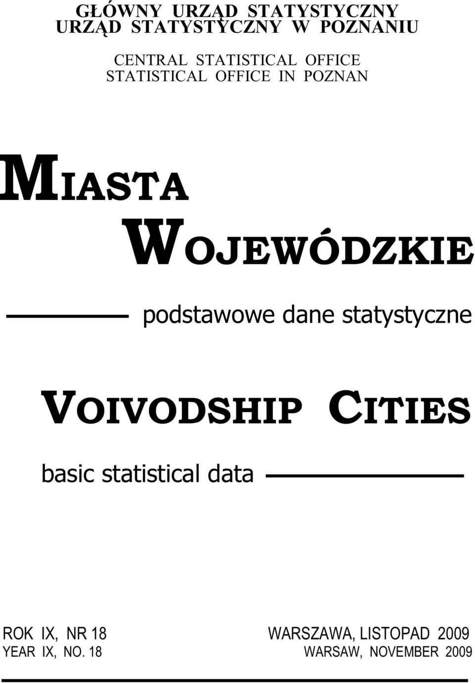 podstawowe dane statystyczne VOIVODSHIP CITIES basic statistical