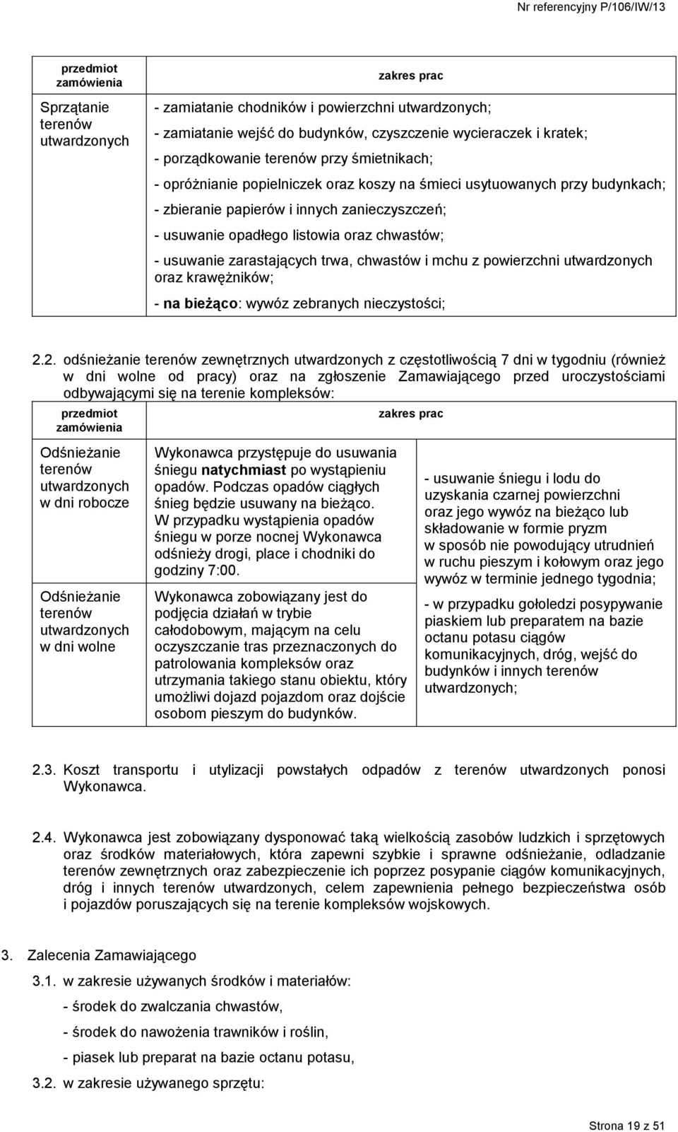 usuwanie zarastających trwa, chwastów i mchu z powierzchni utwardzonych oraz krawężników; - na bieżąco: wywóz zebranych nieczystości; 2.