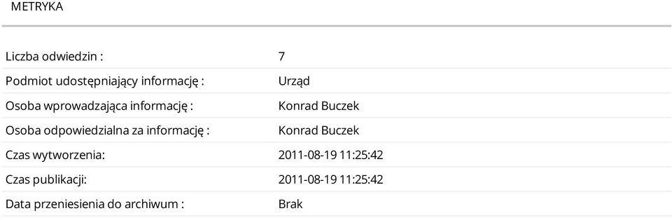 Konrad Buczek Konrad Buczek Czas wytworzenia: 2011-08-19 11:25:42 Czas