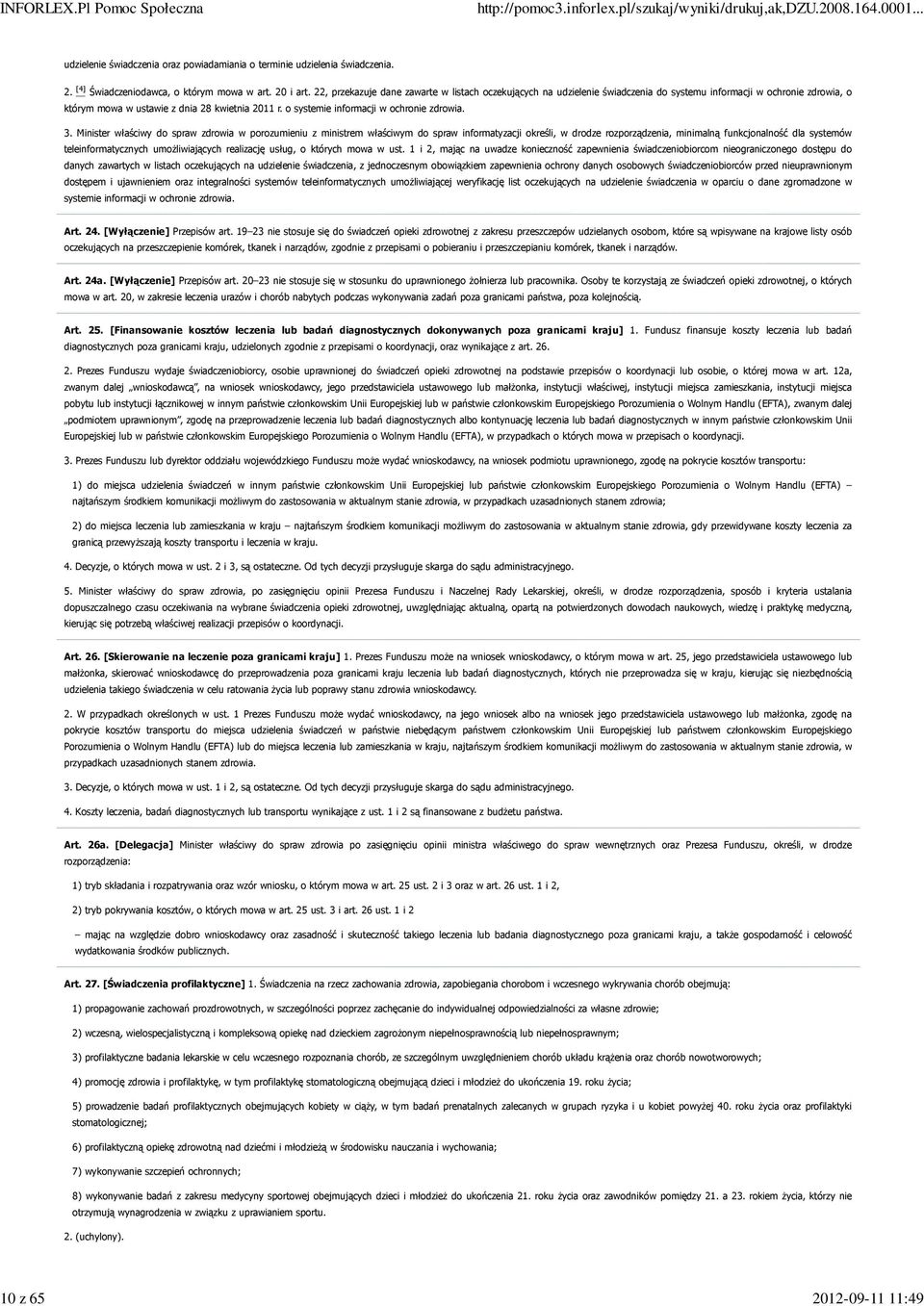 o systemie informacji w ochronie zdrowia. 3.