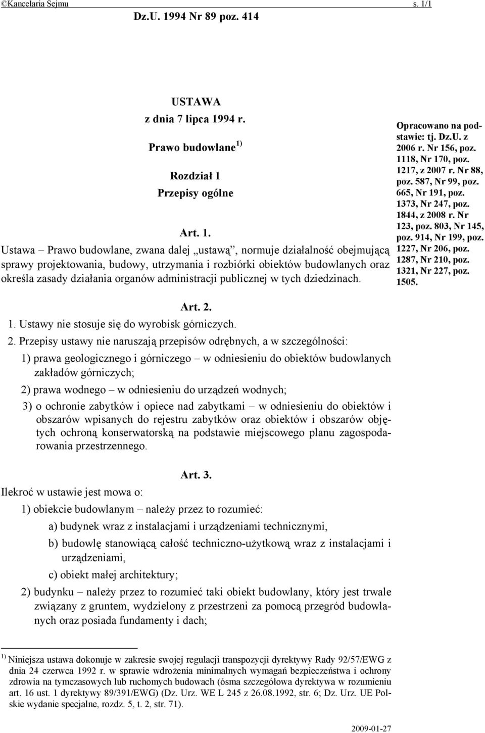 94 Nr 89 poz. 414 USTAWA z dnia 7 lipca 19