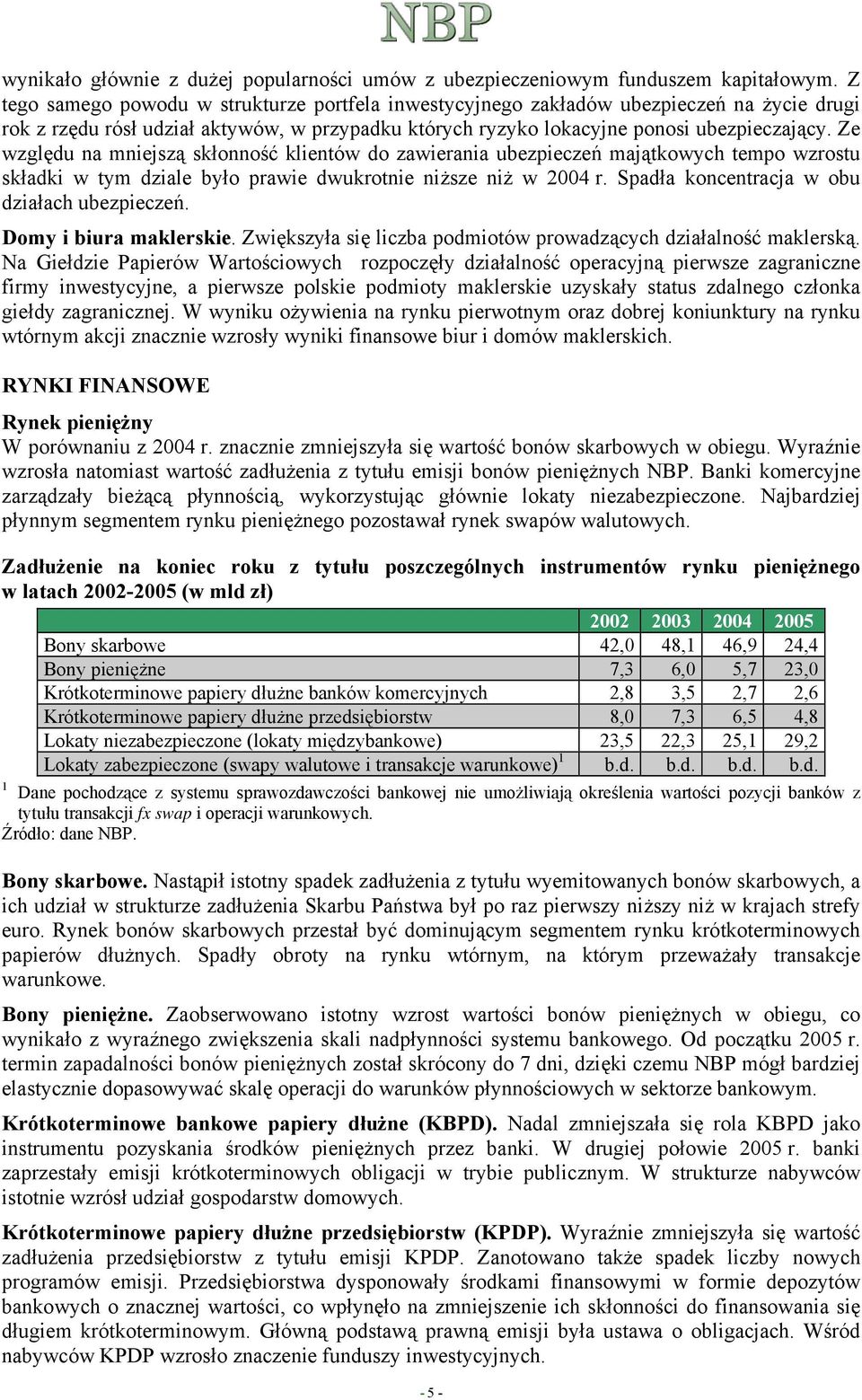 Ze względu na mniejszą skłonność klientów do zawierania ubezpieczeń majątkowych tempo wzrostu składki w tym dziale było prawie dwukrotnie niższe niż w 2004 r.