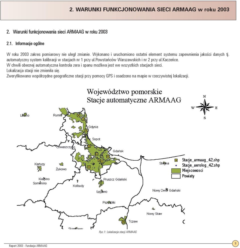 powstańców Warszawskich i nr 2 przy ul.kaczeńce. W chwili obecnej automatyczna kontrola zera i spanu możliwa jest we wszystkich stacjach sieci.