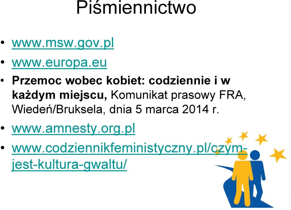 Komunikat prasowy FRA, Wiedeń/Bruksela, dnia 5 marca 2014