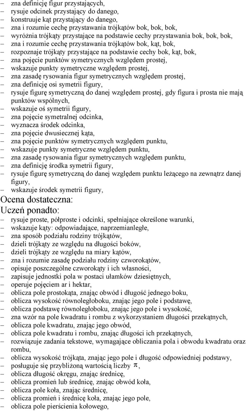 symetrycznych względem prostej, wskazuje punkty symetryczne względem prostej, zna zasadę rysowania figur symetrycznych względem prostej, zna definicję osi symetrii figury, rysuje figurę symetryczną