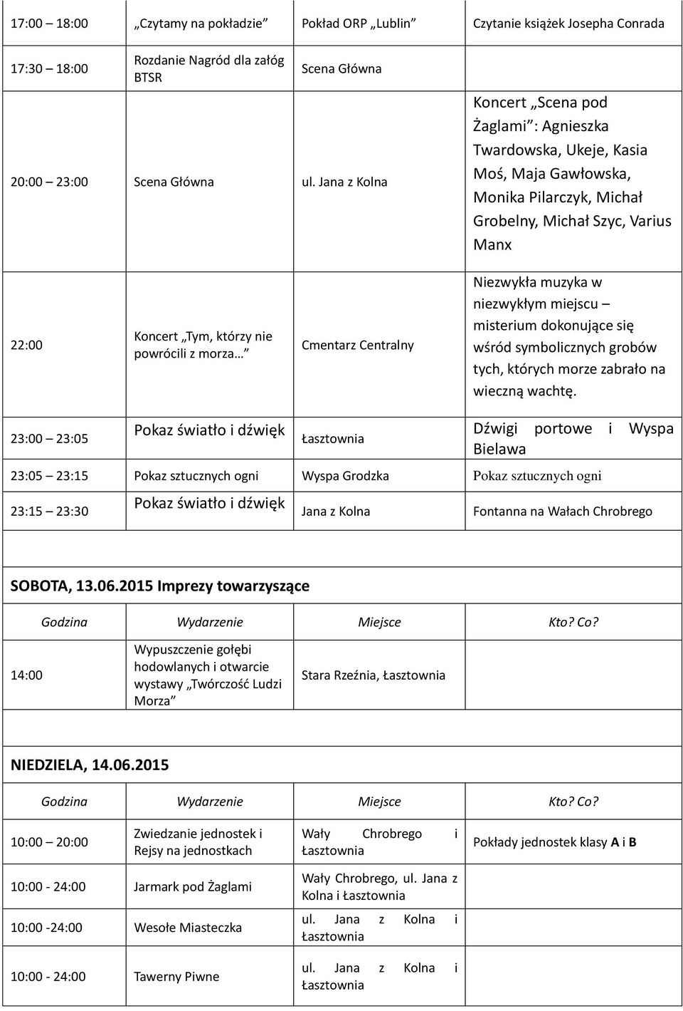 morza Cmentarz Centralny Niezwykła muzyka w niezwykłym miejscu misterium dokonujące się wśród symbolicznych grobów tych, których morze zabrało na wieczną wachtę.