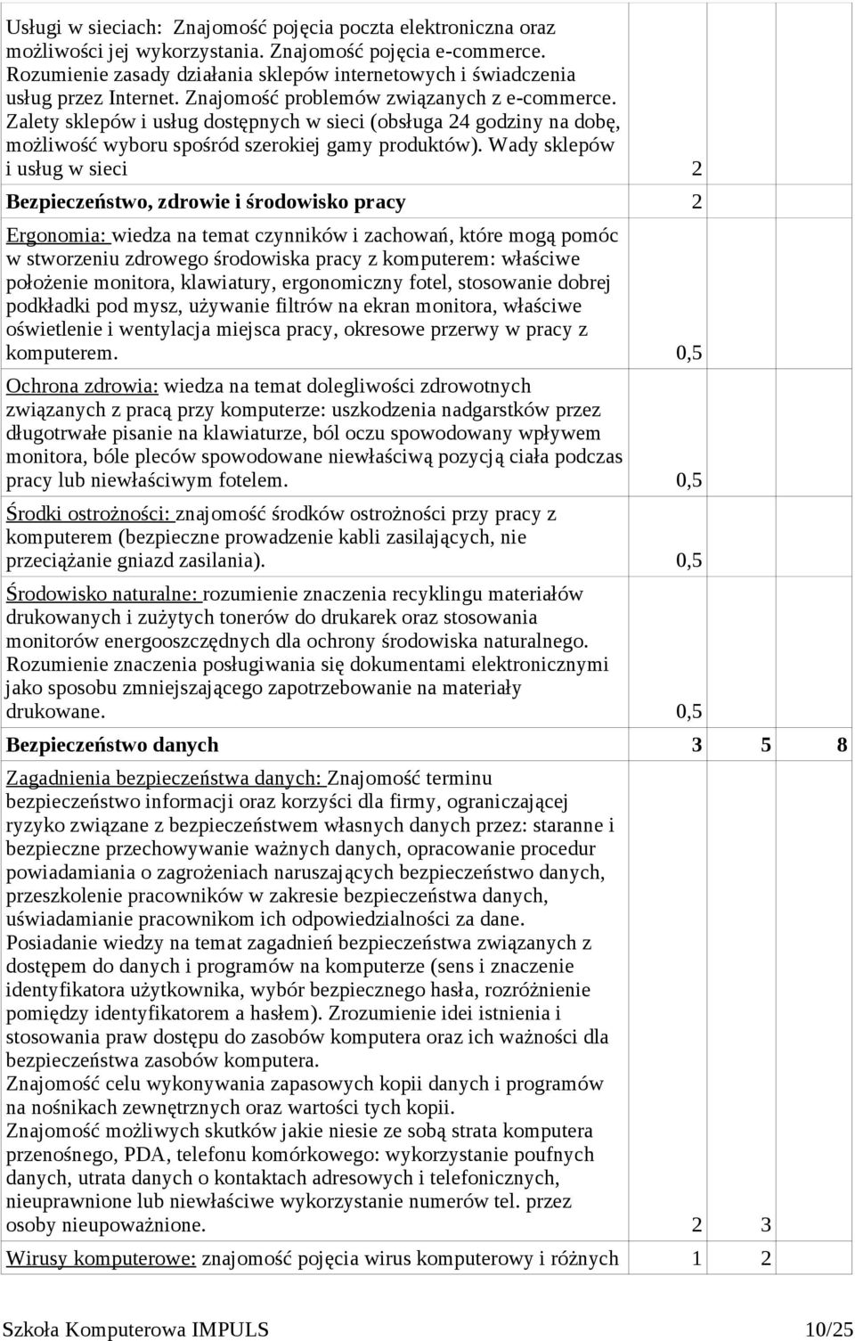 Zalety sklepów i usług dostępnych w sieci (obsługa 24 y na dobę, możliwość wyboru spośród szerokiej gamy produktów).