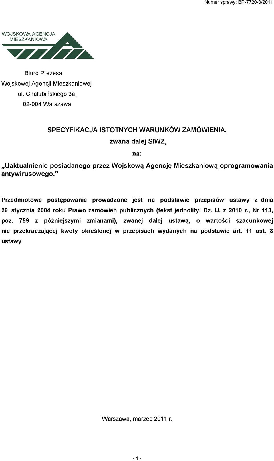 oprogramowania antywirusowego.