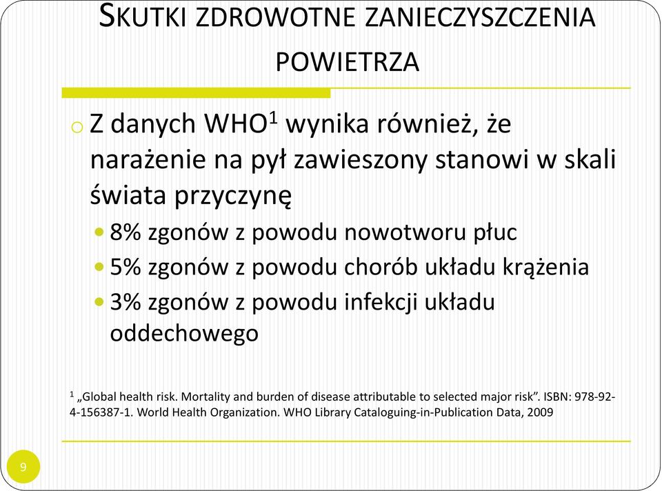 powodu infekcji układu oddechowego 1 Global health risk.