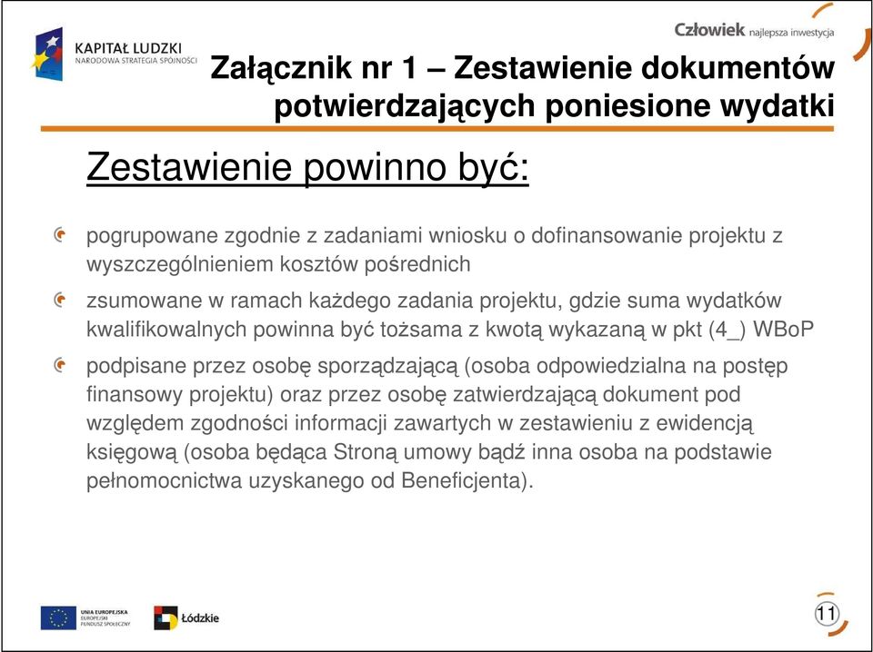 wykazaną w pkt (4_) WBoP podpisane przez osobę sporządzającą (osoba odpowiedzialna na postęp finansowy projektu) oraz przez osobę zatwierdzającą dokument pod