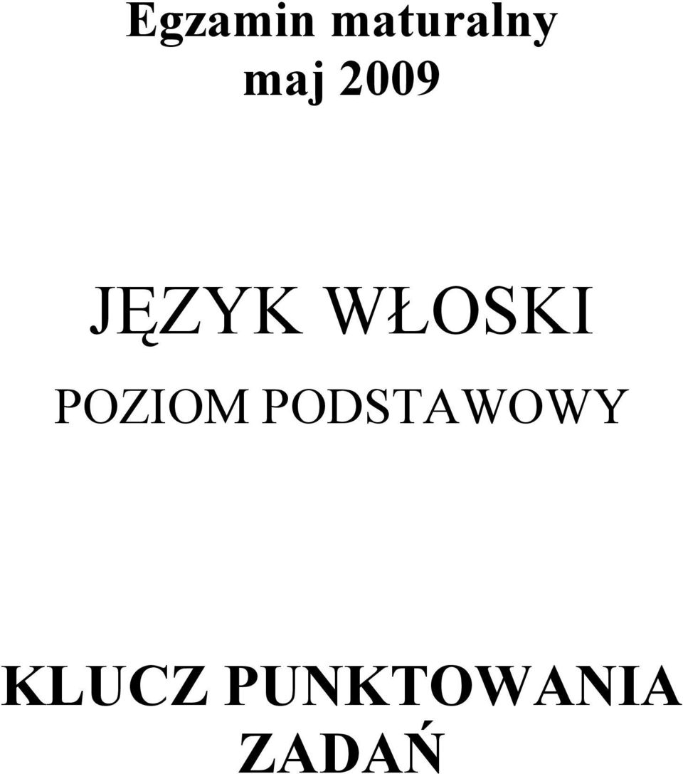 WŁOSKI POZIOM
