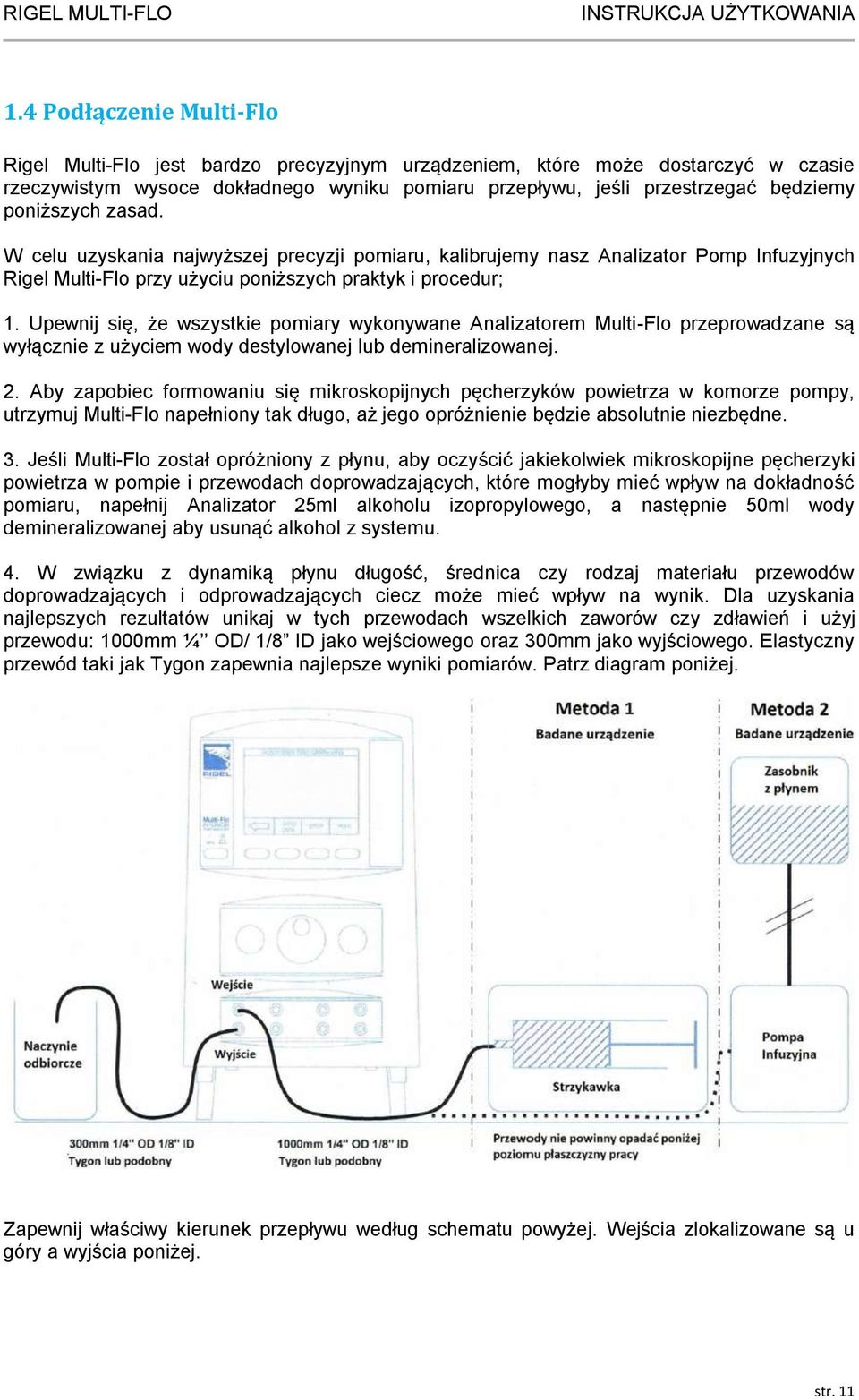 Upewnij się, że wszystkie pomiary wykonywane Analizatorem Multi-Flo przeprowadzane są wyłącznie z użyciem wody destylowanej lub demineralizowanej. 2.