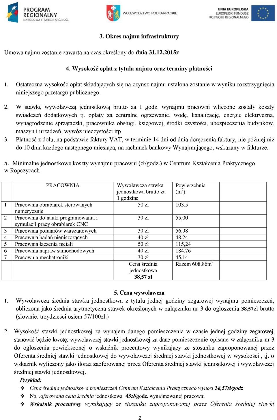 wynajmu pracowni wliczone zostały koszty świadczeń dodatkowych tj.