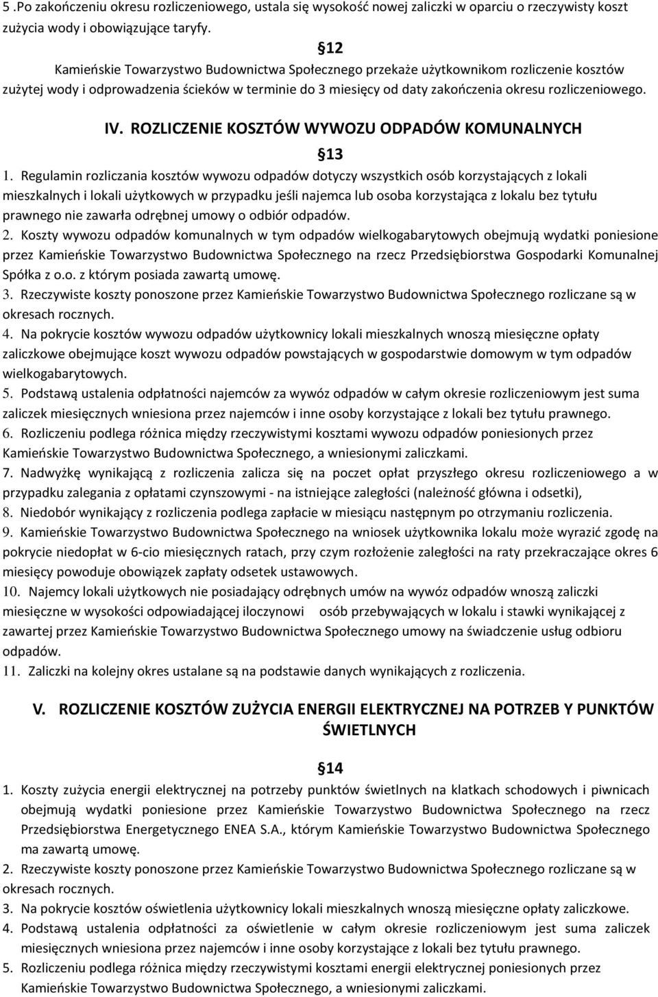 IV. ROZLICZENIE KOSZTÓW WYWOZU ODPADÓW KOMUNALNYCH 13 1.