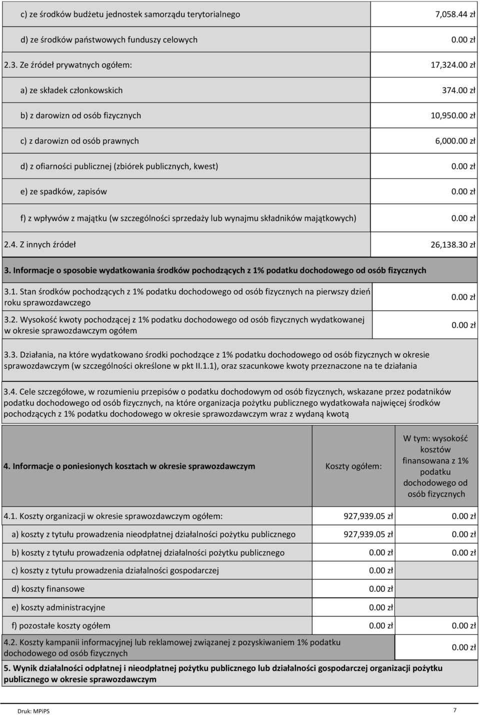 (w szczegуlnoњci sprzedaїy lub wynajmu skіadnikуw maj tkowych) 374.00 zі 10,95 6,00 2.4. Z innych џrуdeі 26,138.30 zі 3.