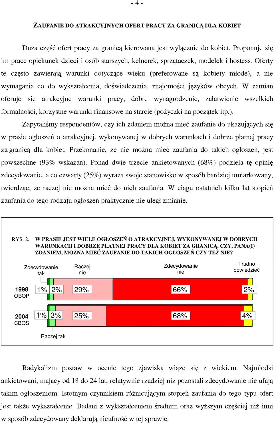 Oferty te często zawierają warunki dotyczące wieku (preferowane są kobiety młode), a nie wymagania co do wykształcenia, doświadczenia, znajomości języków obcych.