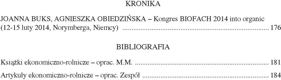 .. 176 bibliografia Książki ekonomiczno-rolnicze oprac. M.