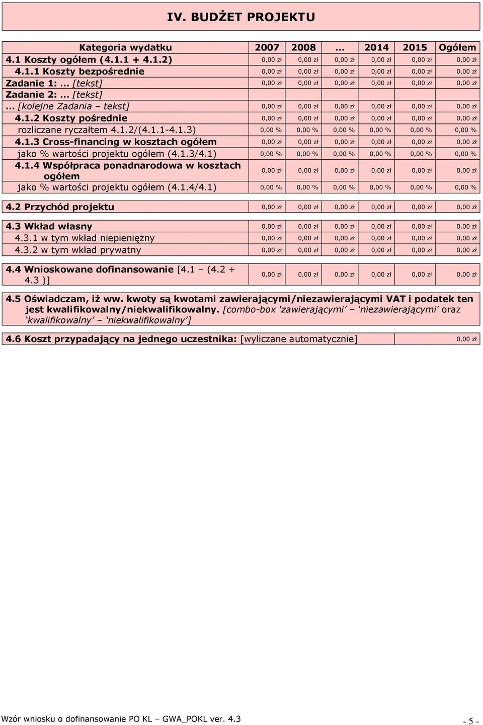 zł 0,00 zł 0,00 zł 0,00 zł 0,00 zł Zadanie 2: [tekst] [kolejne Zadania tekst] 0,00 zł 0,00 zł 0,00 zł 0,00 zł 0,00 zł 0,00 zł 4.1.