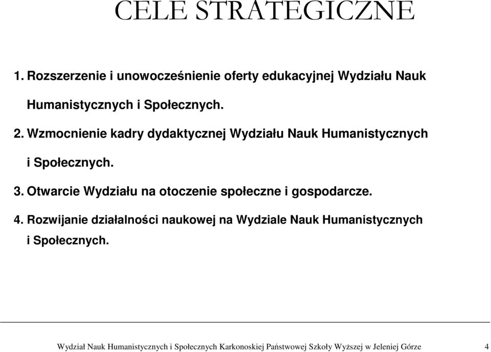 Wzmocnienie kadry dydaktycznej Wydziału Nauk Humanistycznych i Społecznych. 3.