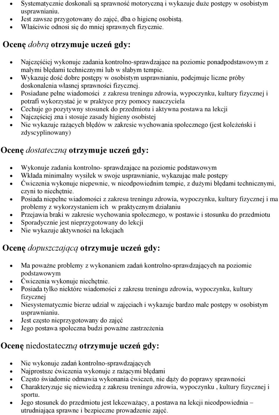 Ocenę dobrą otrzymuje uczeń gdy: Najczęśćiej wykonuje zadania kontrolno-sprawdzające na poziomie ponadpodstawowym z małymi błędami technicznymi lub w słabym tempie.