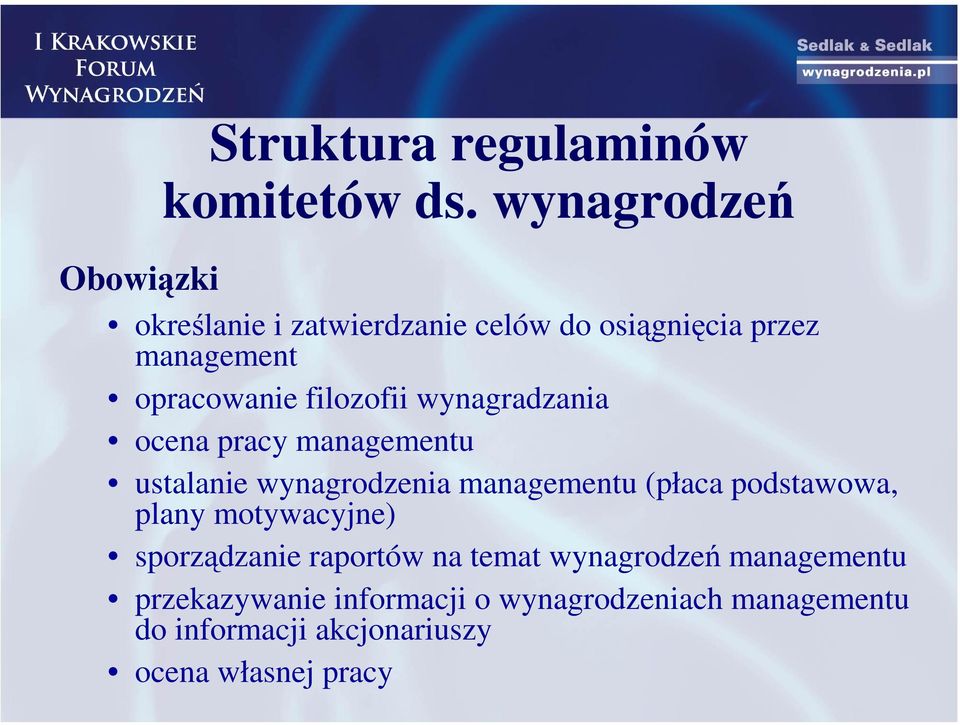 filozofii wynagradzania ocena pracy managementu ustalanie wynagrodzenia managementu (płaca podstawowa,