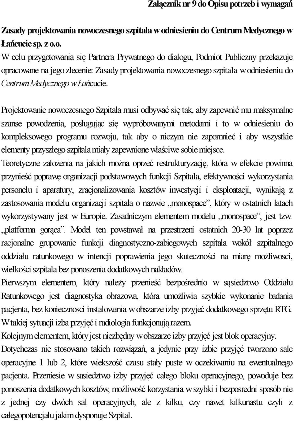 rzeb i wymagań Zasady proj