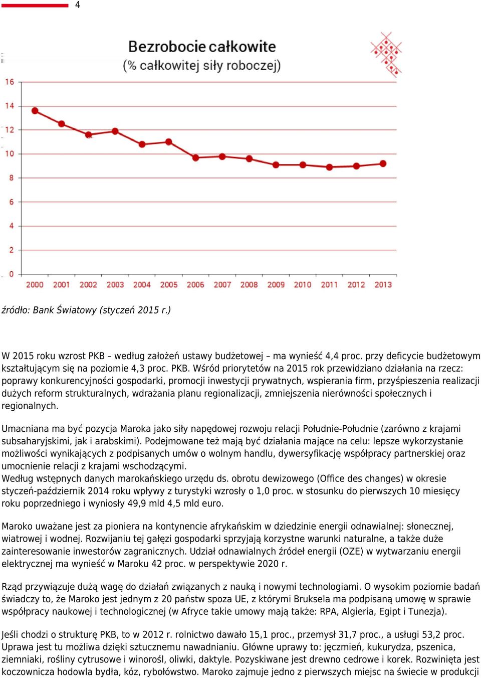 Wśród priorytetów na 2015 rok przewidziano działania na rzecz: poprawy konkurencyjności gospodarki, promocji inwestycji prywatnych, wspierania firm, przyśpieszenia realizacji dużych reform