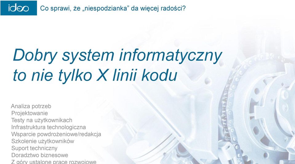 Projektowanie Testy na użytkownikach Infrastruktura technologiczna