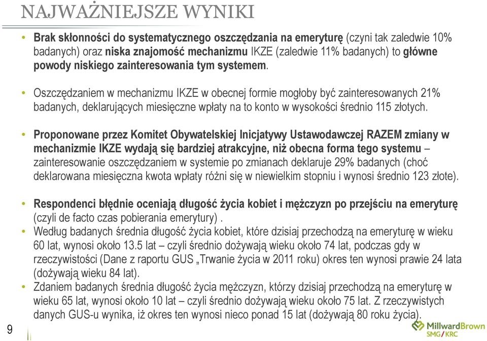 Oszczędzaniem w mechanizmu IKZE w obecnej formie mogłoby być zainteresowanych 21% badanych, deklarujących miesięczne wpłaty na to konto w wysokości średnio 115 złotych.