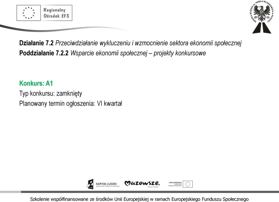 ekonomii społecznej Poddziałanie 7.2.