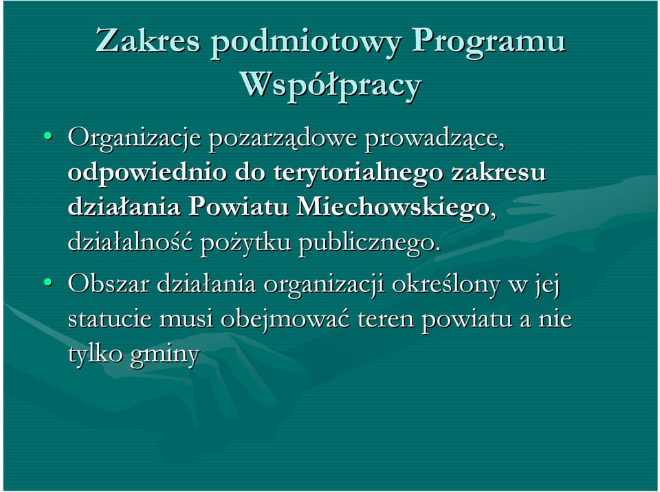 Miechowskiego, działalność pożytku publicznego.