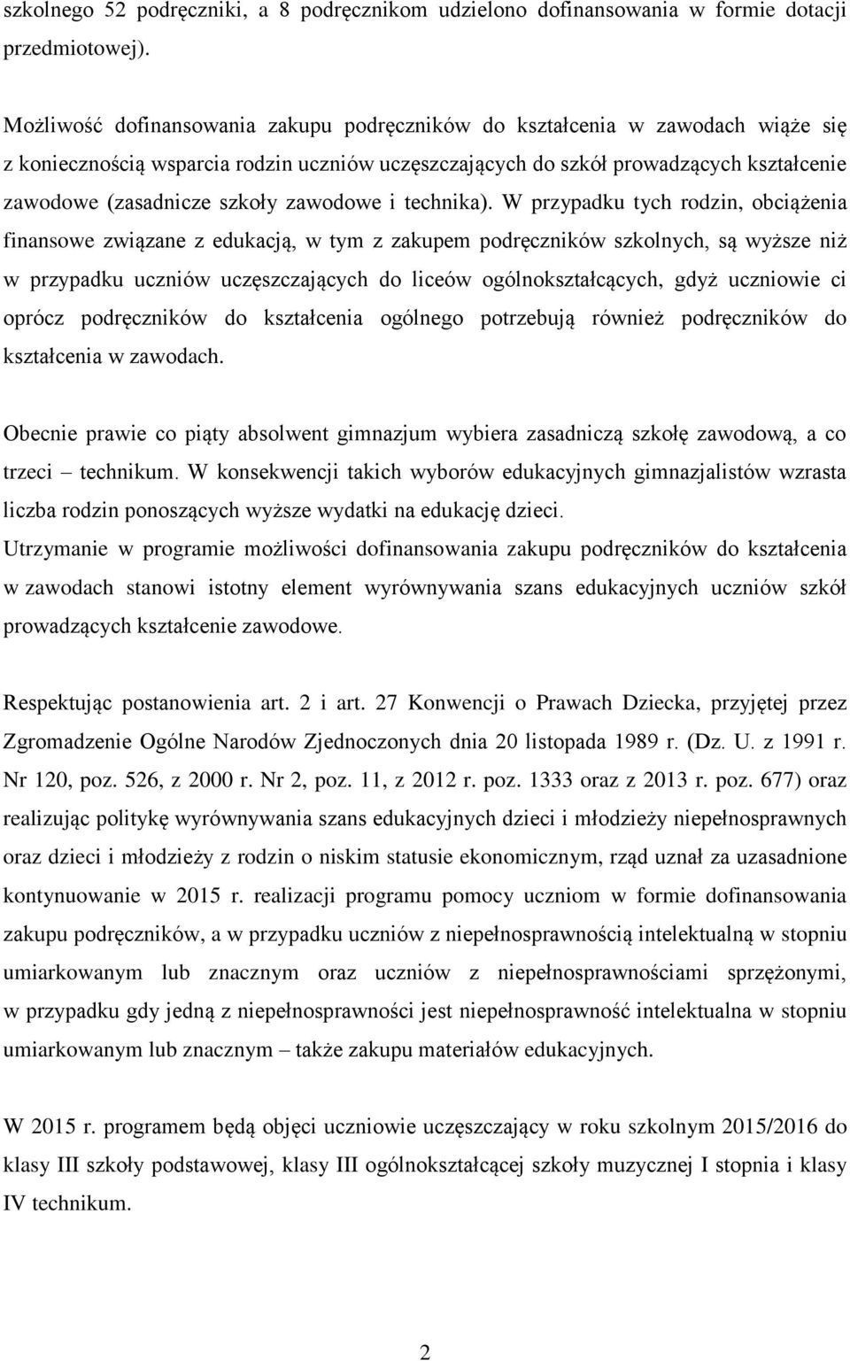 zawodowe i technika).
