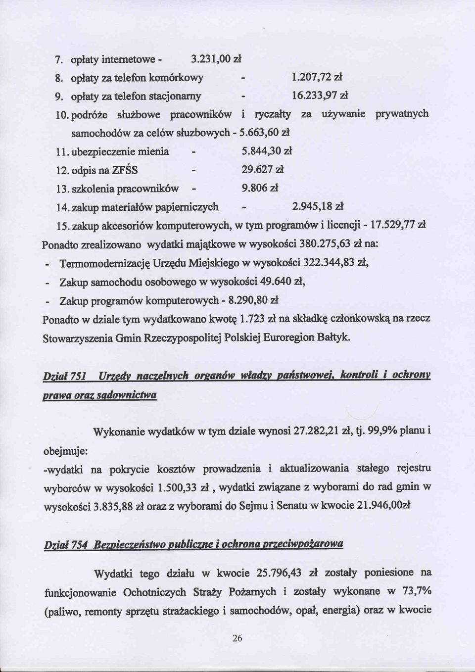 szkolenia pracownik6w - 9.806 zl l4.zakup material6w papierniczych - 2.945,18 zl 15. zakup akcesori6w komputerowych, w tym program6w i licencji - 17.