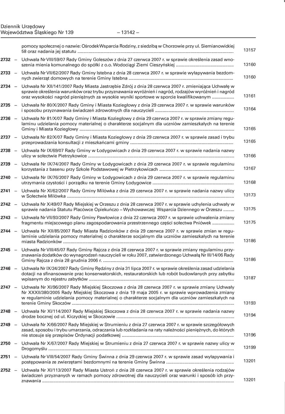 .. 2733 Uchwała Nr VII/62/2007 Rady Gminy Istebna z dnia 28 czerwca 2007 r. w sprawie wyłapywania bezdomnych zwierząt domowych na terenie Gminy Istebna.