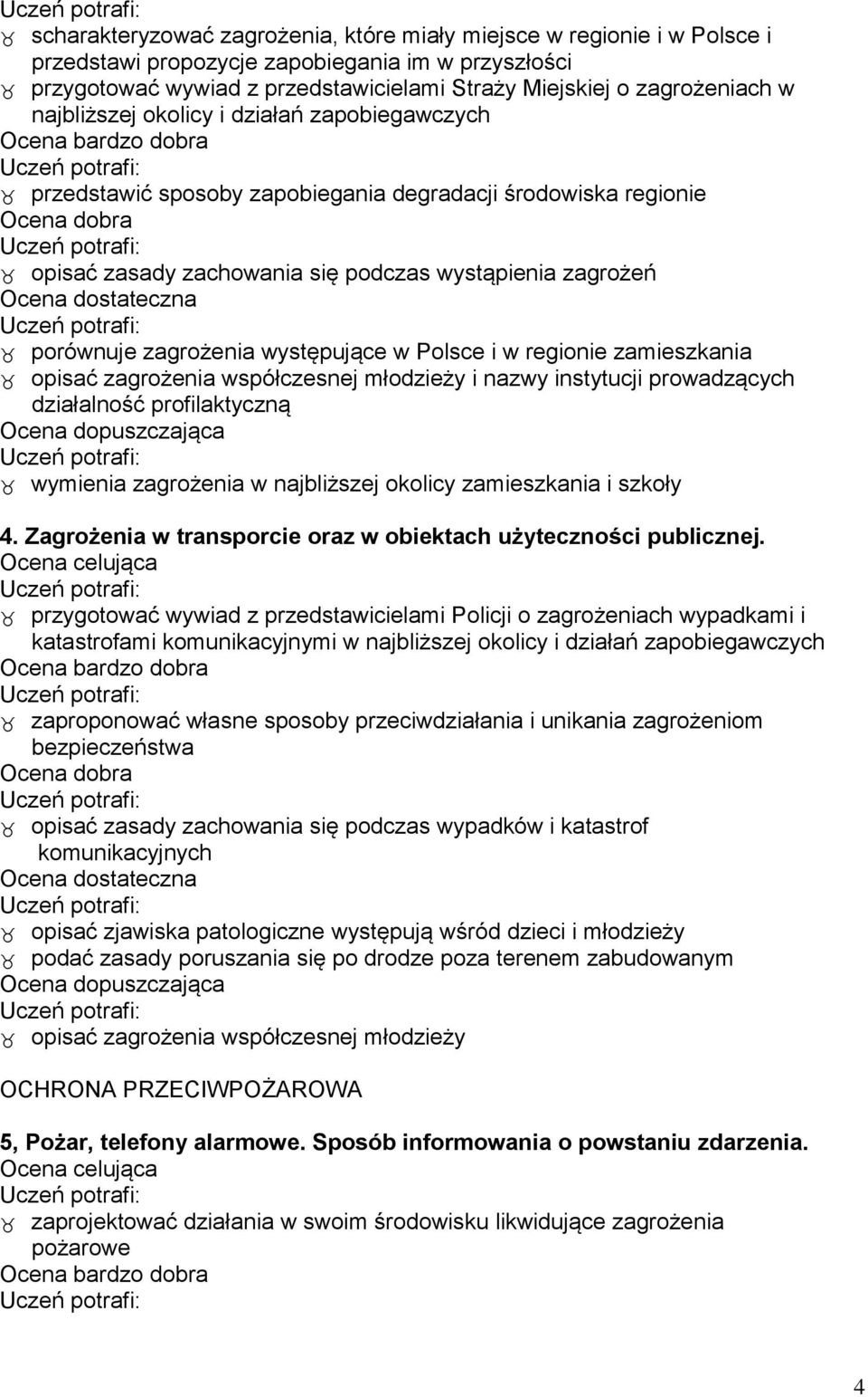 występujące w Polsce i w regionie zamieszkania opisać zagrożenia współczesnej młodzieży i nazwy instytucji prowadzących działalność profilaktyczną wymienia zagrożenia w najbliższej okolicy