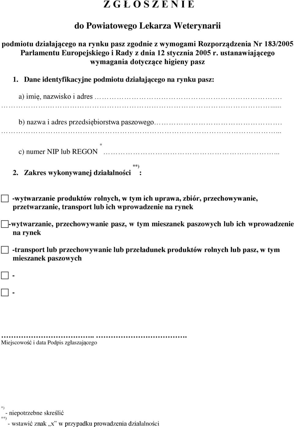 Rejestracja: - rolnicy - zakłady z poza rolnictwa - PDF Free Download