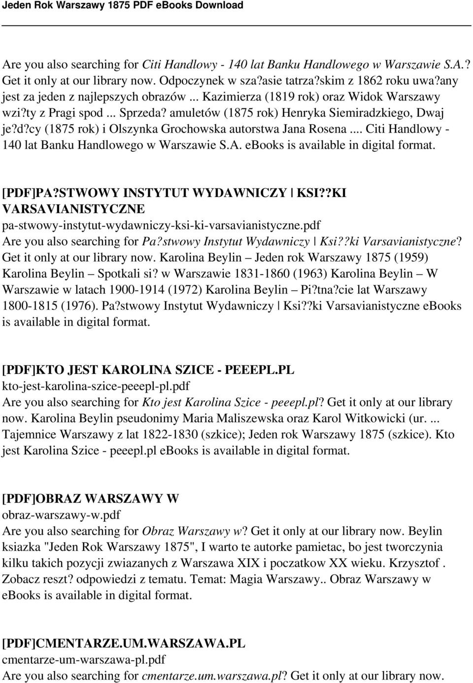 .. Citi Handlowy - 140 lat Banku Handlowego w Warszawie S.A. ebooks is available in digital format. [PDF]PA?STWOWY INSTYTUT WYDAWNICZY KSI?