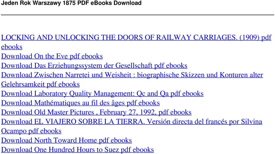 und Konturen alter Gelehrsamkeit pdf ebooks Download Laboratory Quality Management: Qc and Qa pdf ebooks Download Mathématiques au fil des âges pdf ebooks Download Old