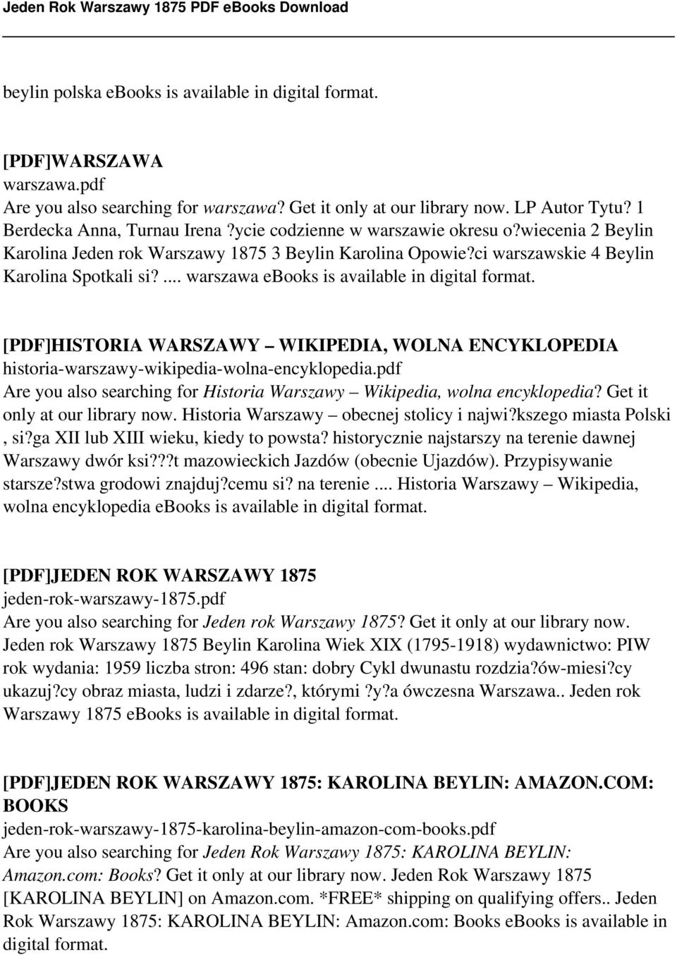 ... warszawa ebooks is available in digital format. [PDF]HISTORIA WARSZAWY WIKIPEDIA, WOLNA ENCYKLOPEDIA historia-warszawy-wikipedia-wolna-encyklopedia.